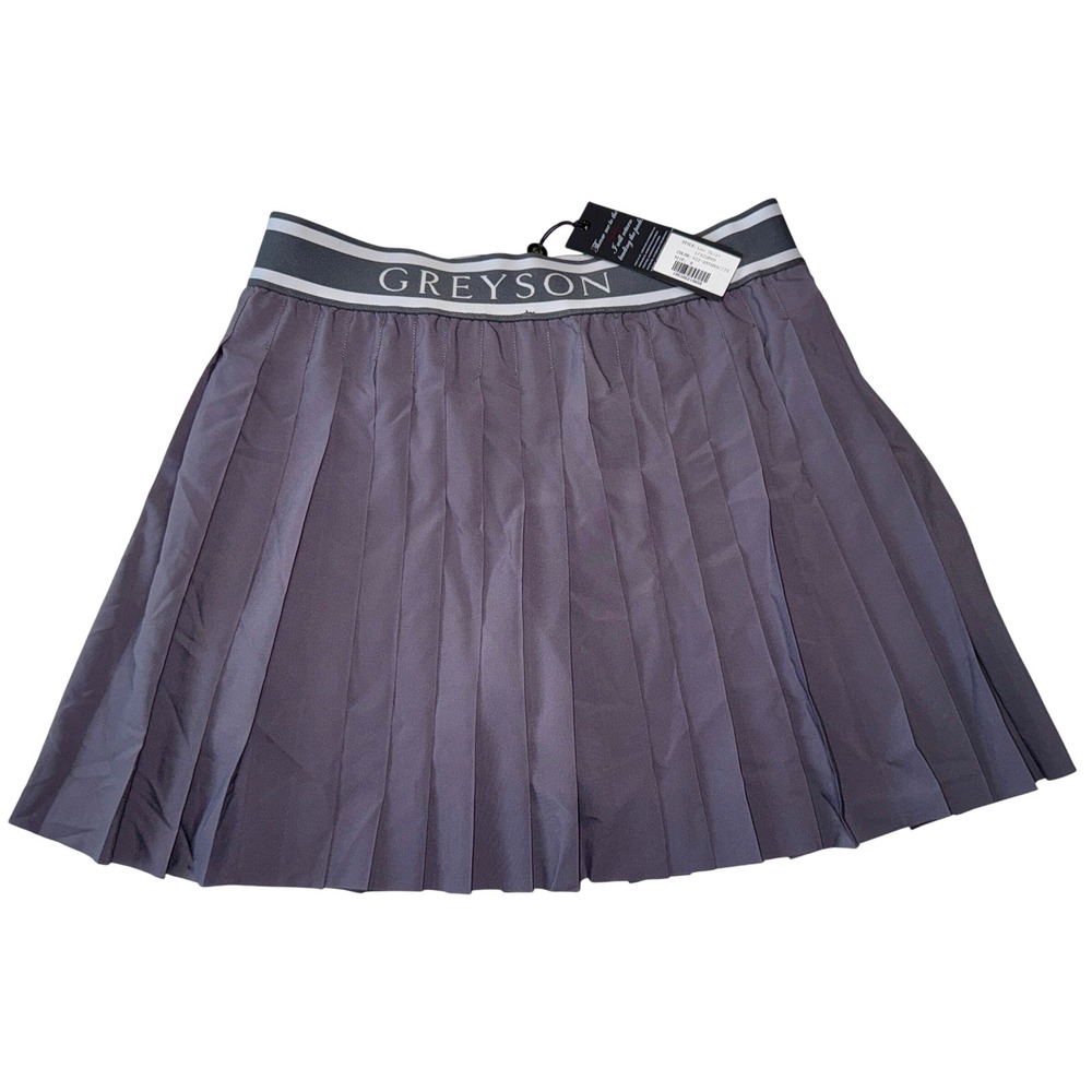 Greyson Leo Skirt Anthracite Grey Pleated Golf Tennis Skort Womens M NEW